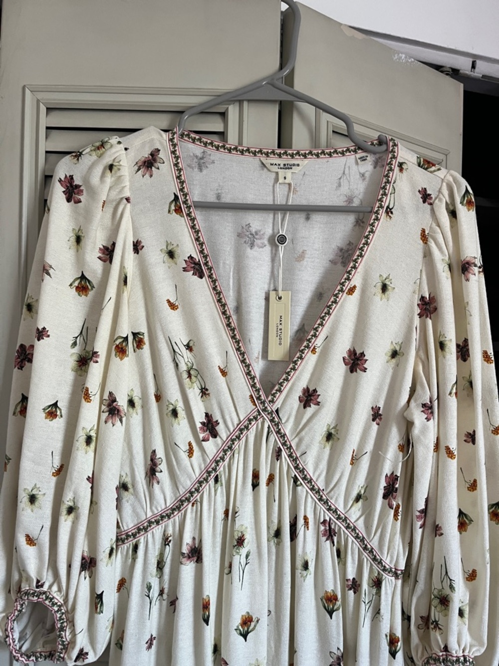 Linen Blend Wildflower Cottage Maxi Dress